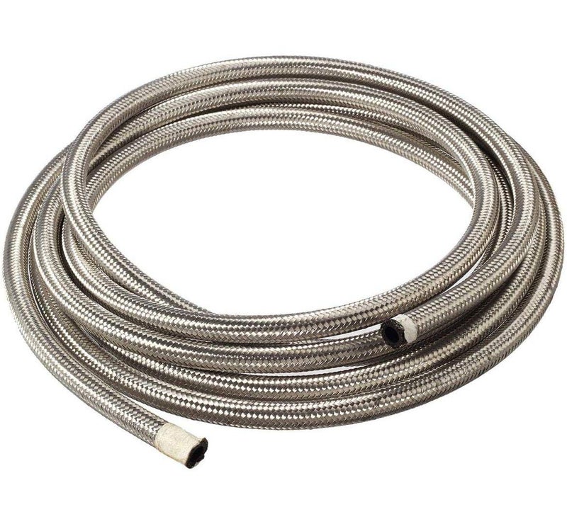 Vincos 15 Ft 6AN ID 10AN OD Universal Braided Stainless Steel CPE Oil Fuel Gas Line Hose Fit - Image 1